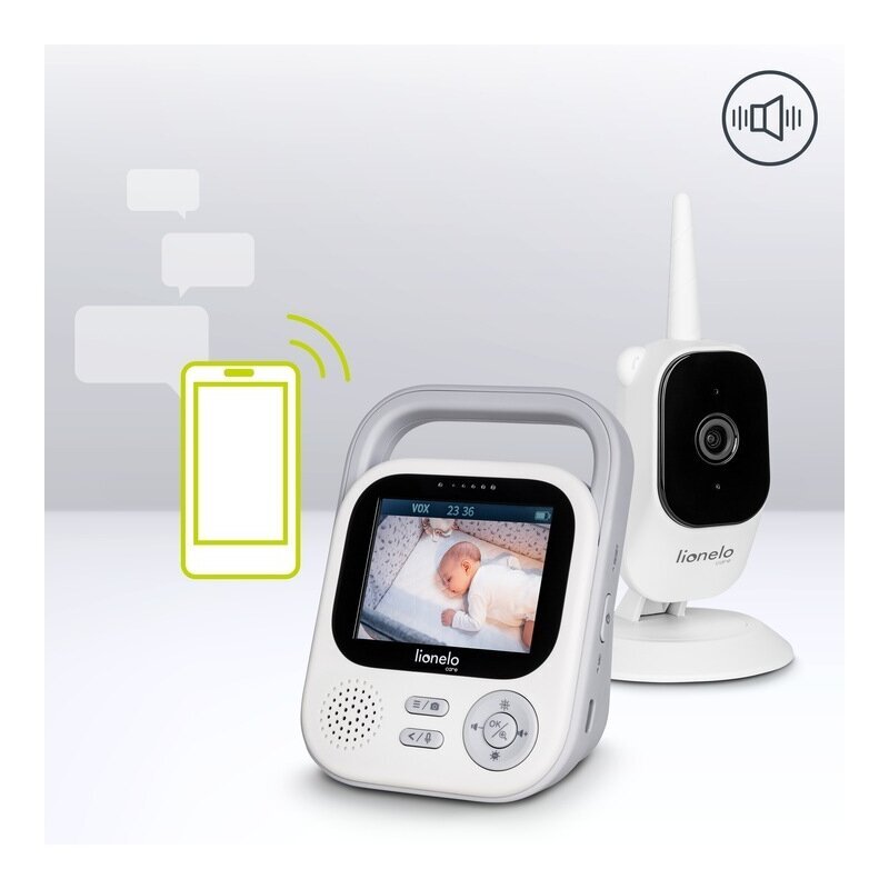 Lionelo Video monitor Babyline 3.2 Full HD Comunicare bidirectionala 2.8 inch Alb