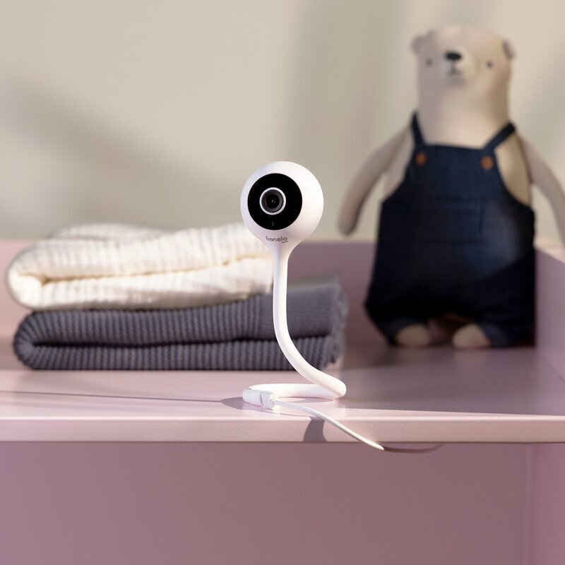 Lionelo Video monitor Babyline Smart cu aplicatie Smart Life cablu USB conexiune Wifi comunicare bidirectionala senzor de temperatura negru