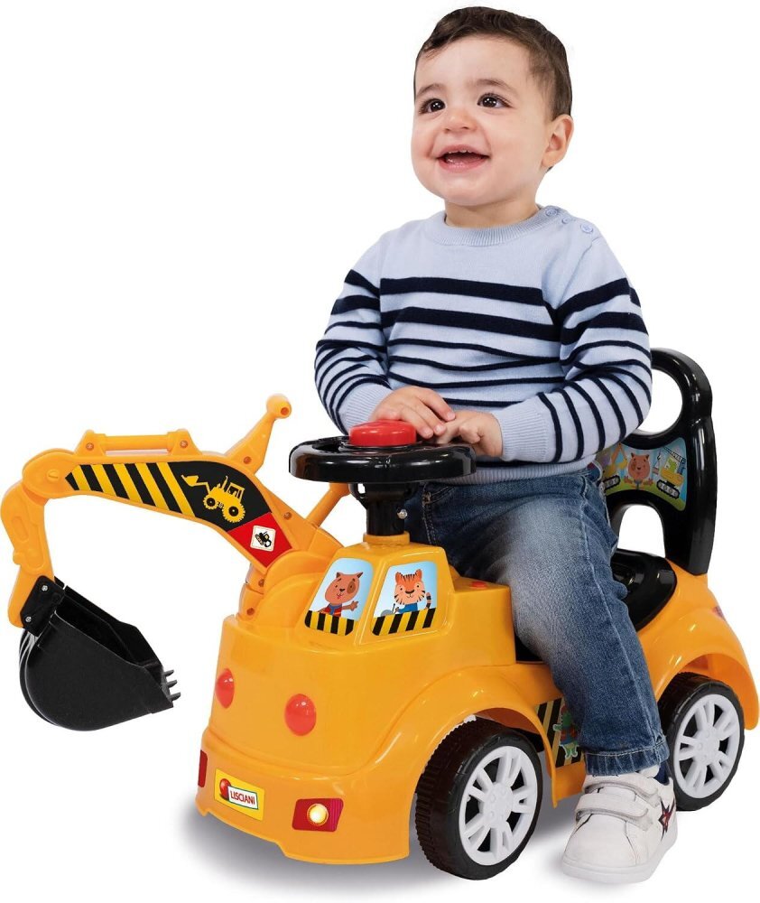 LISCIANI Masinuta pentru copii Ride On 2 in 1 Buldozer cu lumini si efecte sonore