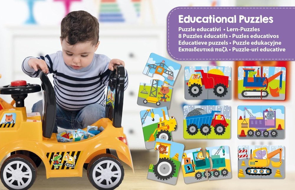 LISCIANI Masinuta pentru copii Ride On 2 in 1 Buldozer cu lumini si efecte sonore