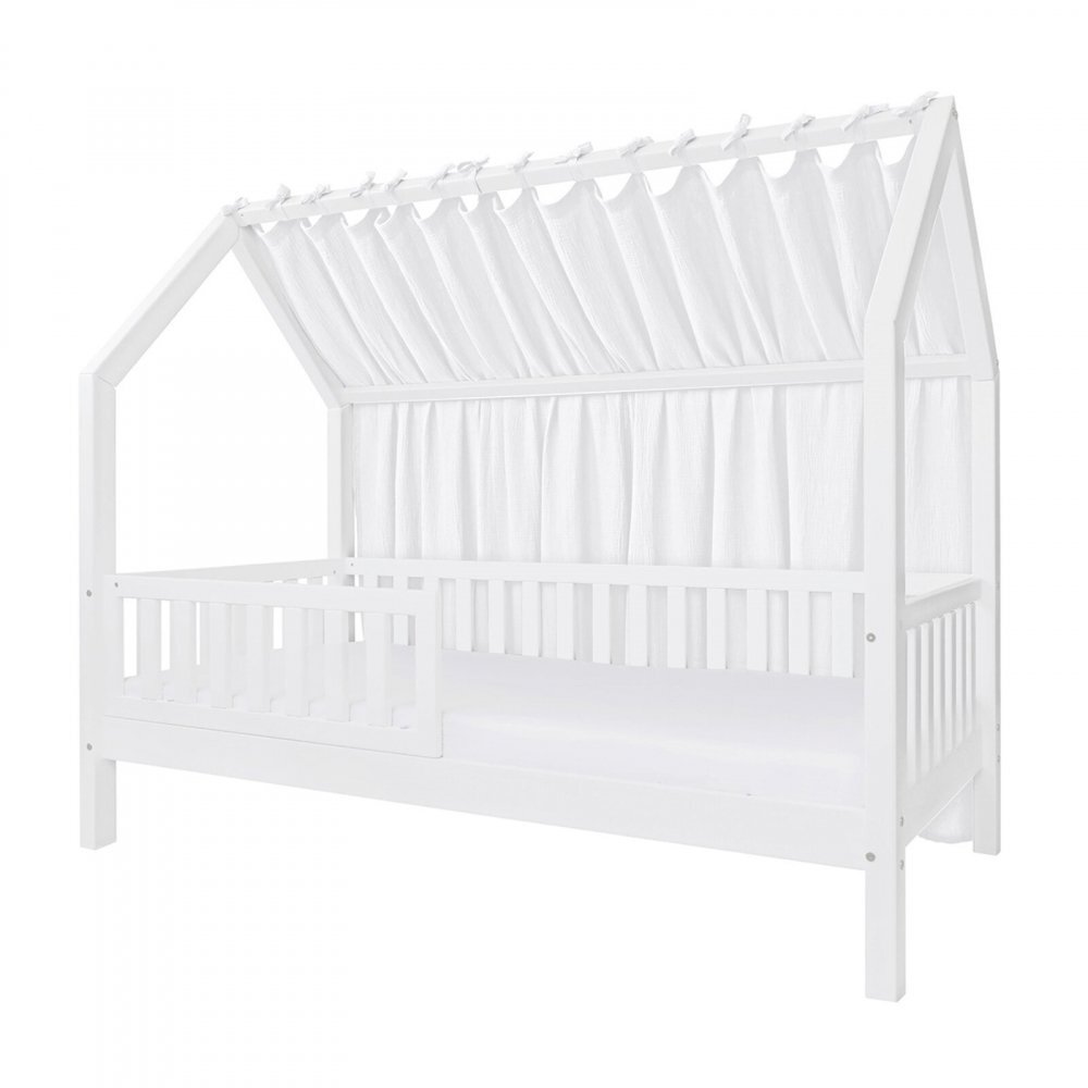 Little Amy Baldachin lateral din muselina pentru pat tip casuta Alb 140x155 cm