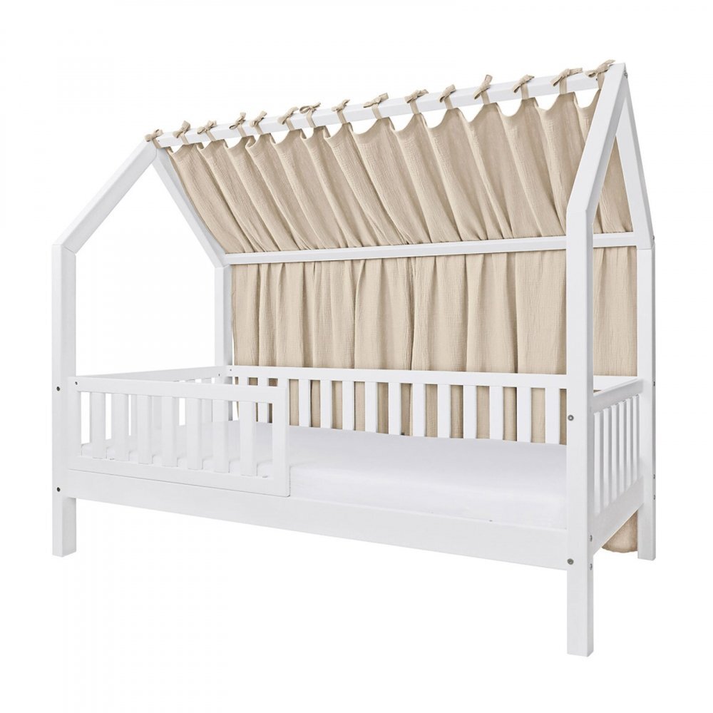 Little Amy Baldachin lateral din muselina pentru pat tip casuta Bej 180x155 cm