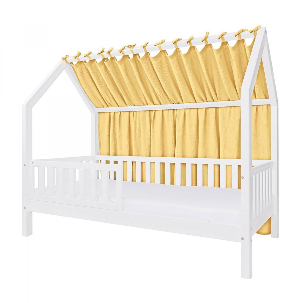 Little Amy Baldachin lateral din muselina pentru pat tip casuta Galben 200x155 cm
