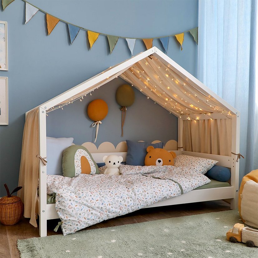 Little Amy Baldachin muselina pentru pat tip casuta Bej 300 cm