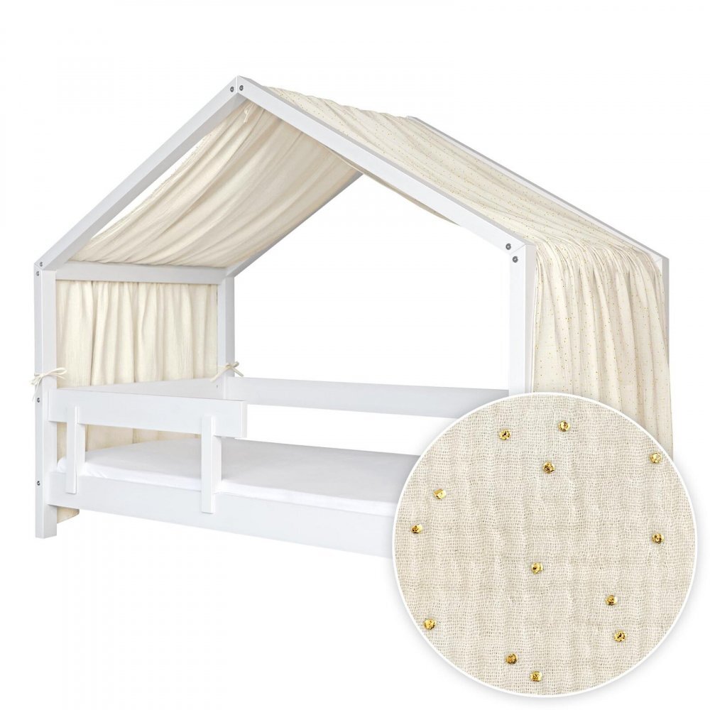 Little Amy Baldachin muselina pentru pat tip casuta Gold Princess 400 cm