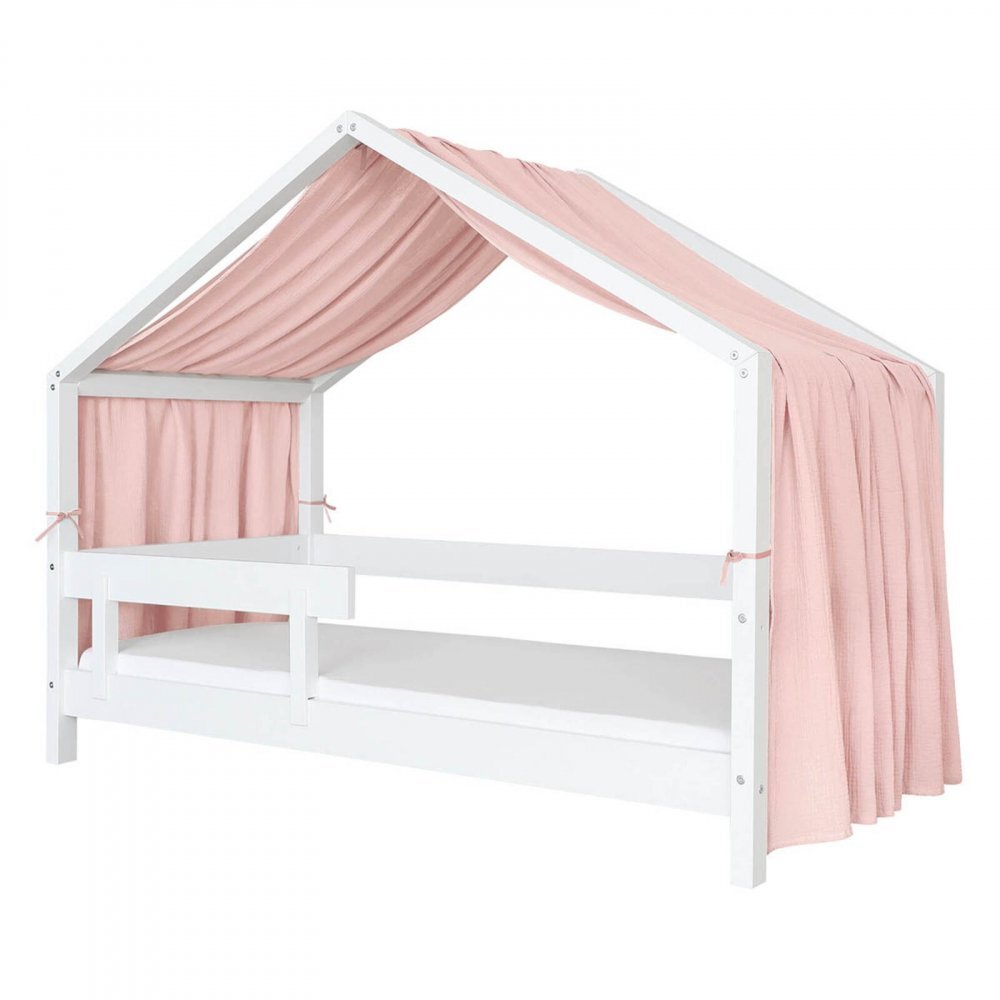 Little Amy Baldachin muselina pentru pat tip casuta Roz 400 cm