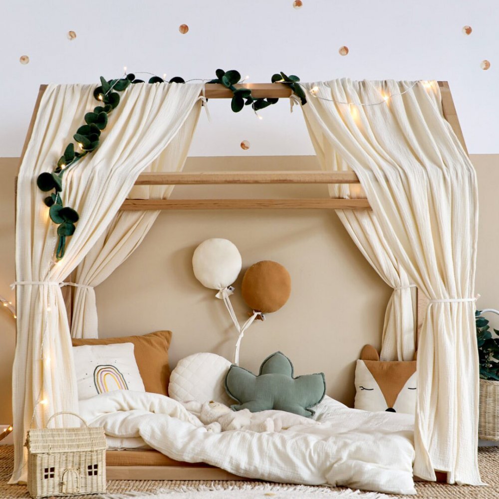 Little Amy Balon Textil Muselina Golden Dots Handmade Crem