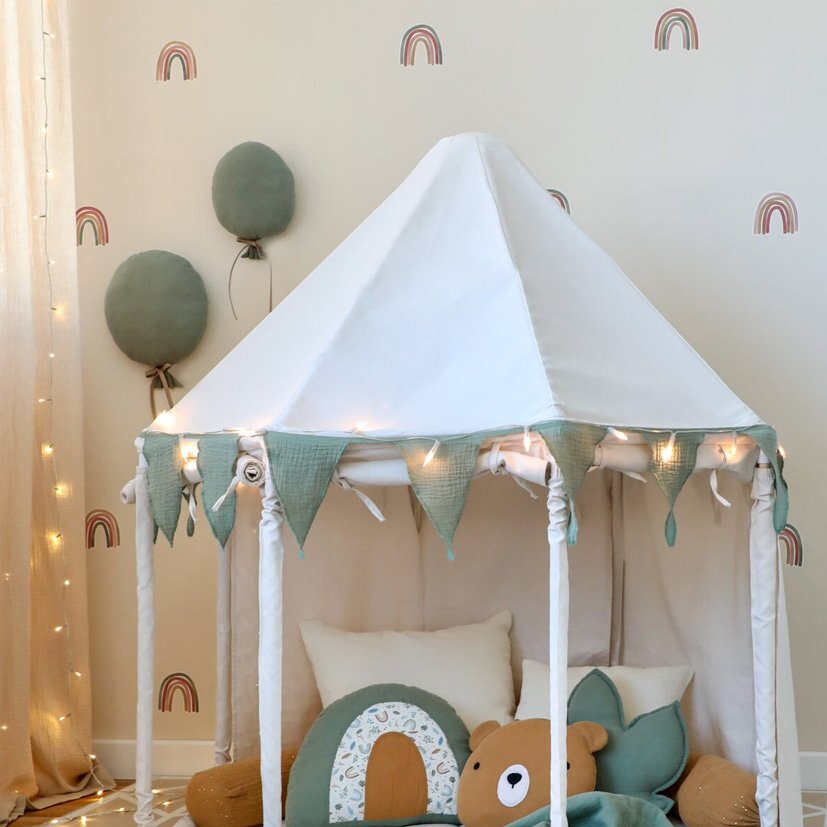 Little Amy Balon Textil Muselina Handmade Verde