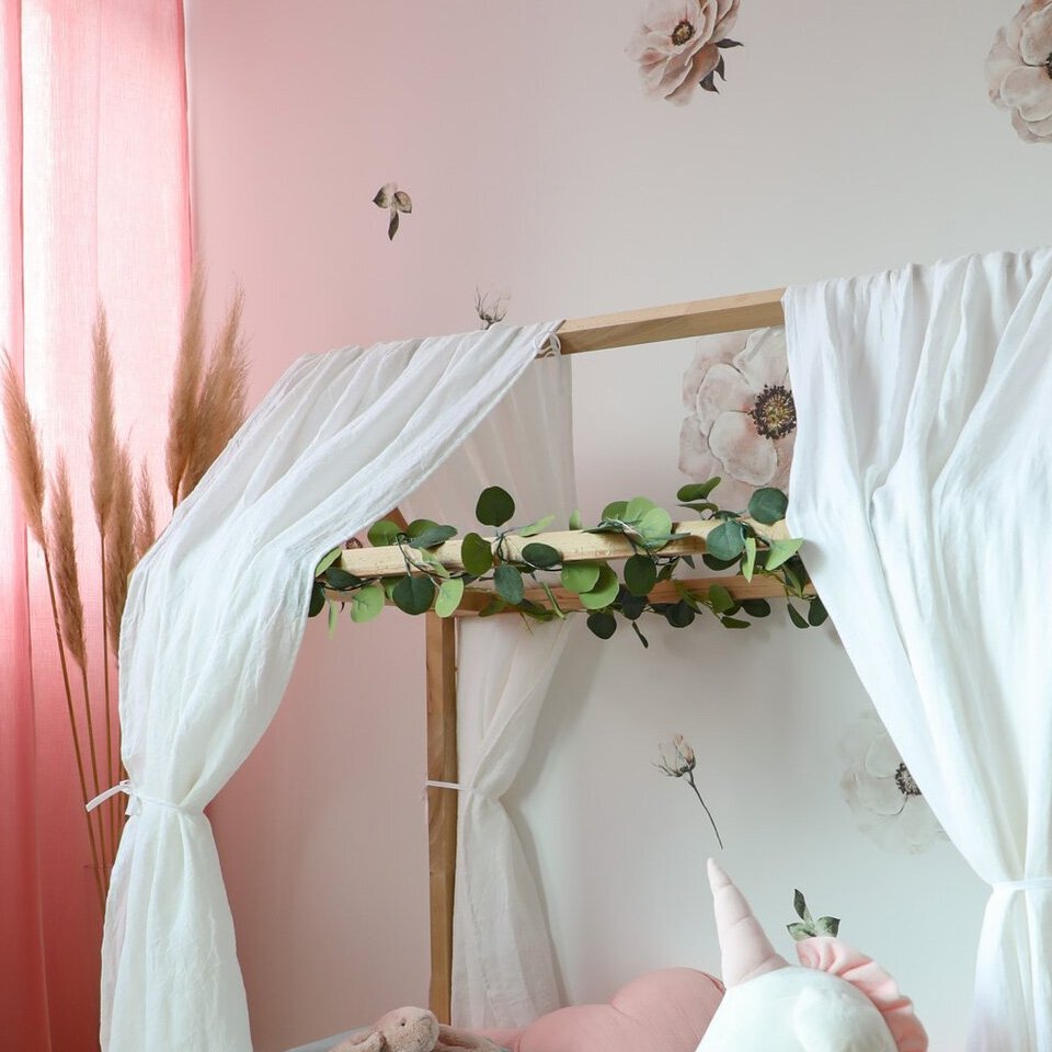 Little Amy Draperie din muselina organica Somon 125x240 cm 1 bucata