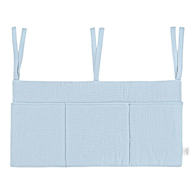 Little Amy Organizator suspendat din muselina pentru pat 60 x 30 cm Albastru deschis