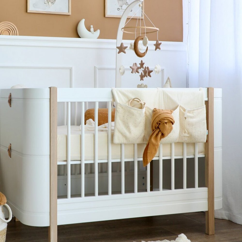 Little Amy Organizator suspendat din muselina pentru pat 60 x 30 cm Bej