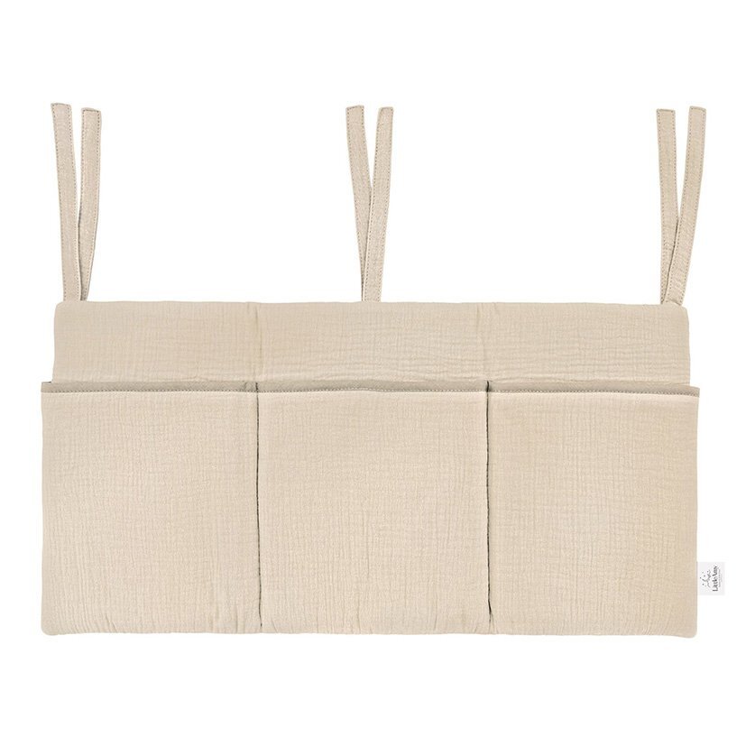 Little Amy Organizator suspendat din muselina pentru pat 60 x 30 cm Bej