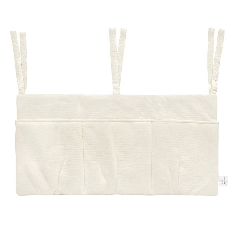 Little Amy Organizator suspendat din muselina pentru pat 60 x 30 cm Crem