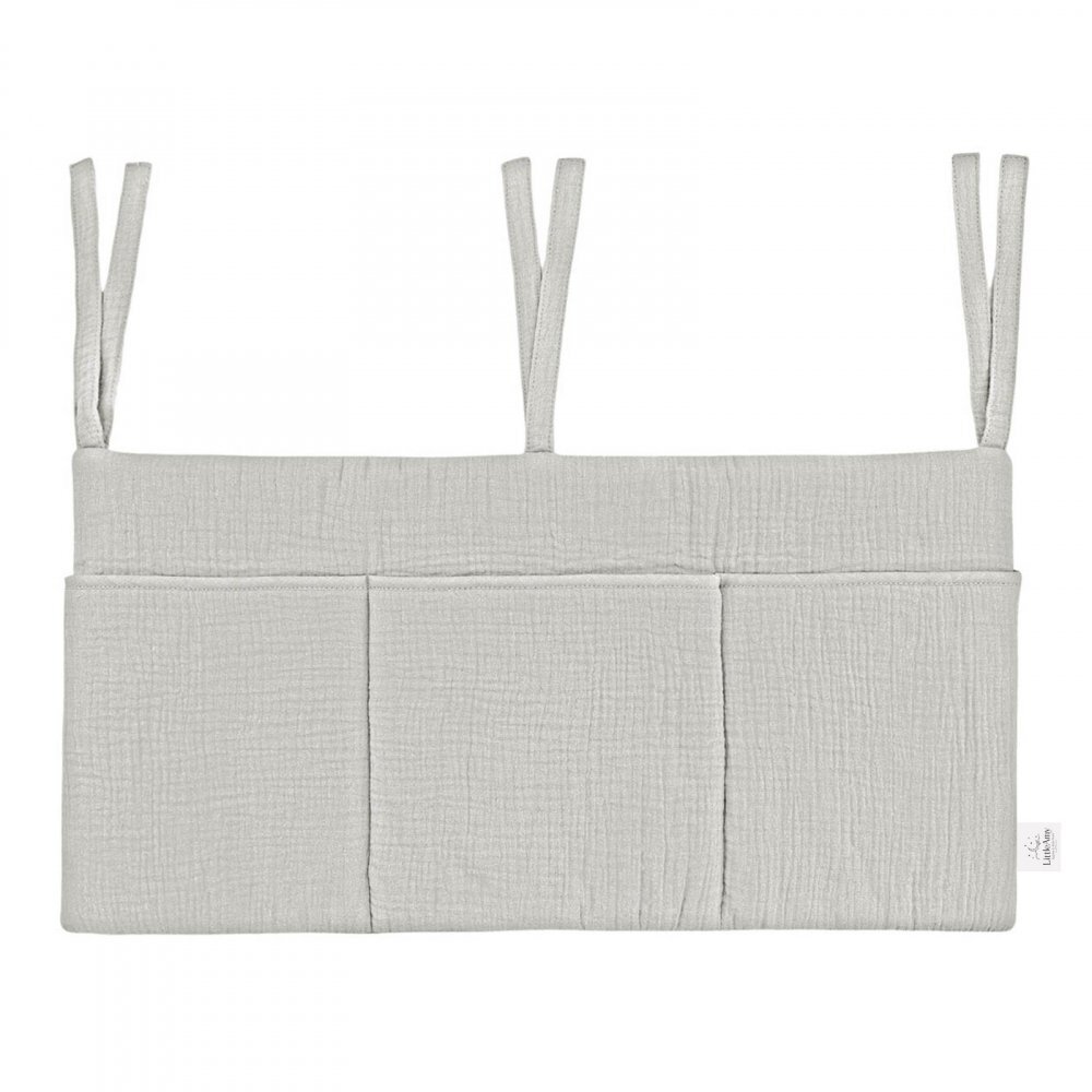 Little Amy Organizator suspendat din muselina pentru pat 60 x 30 cm Gri