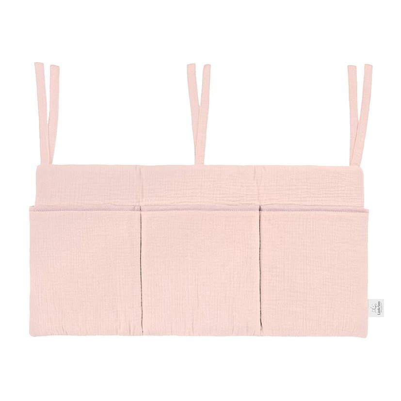Little Amy Organizator suspendat din muselina pentru pat 60 x 30 cm Somon