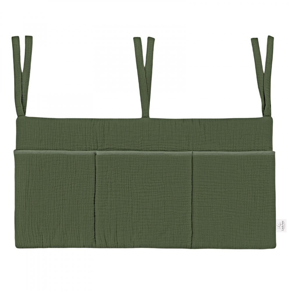 Little Amy Organizator suspendat din muselina pentru pat 60 x 30 cm Verde