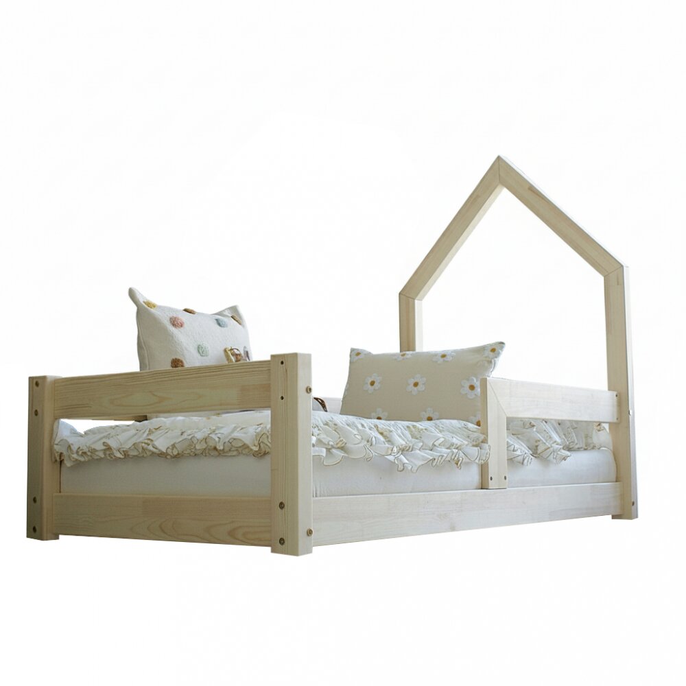 Little Amy Pat pentru copii casuta montessori Mossy balustrade orizontale Natur 70x140 cm