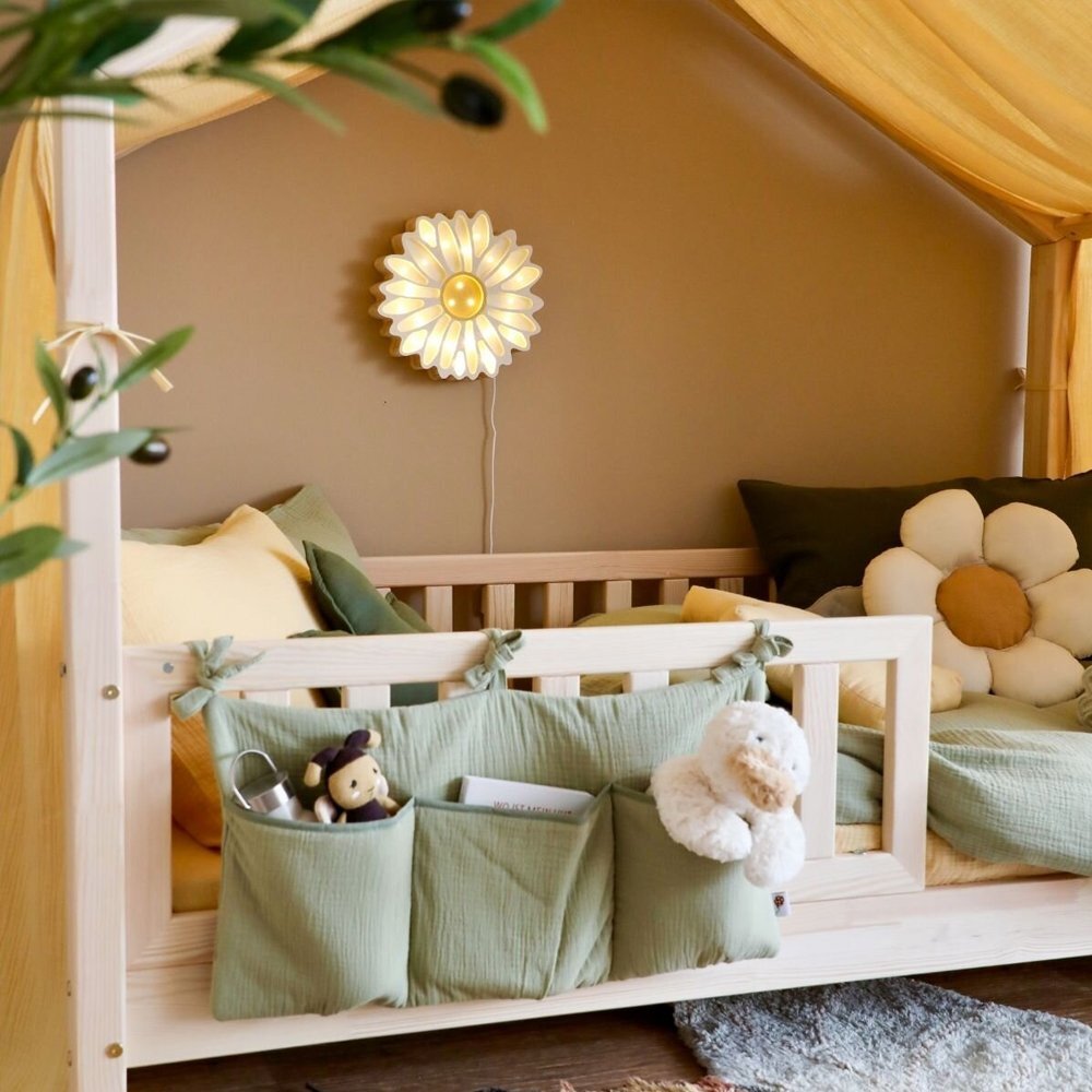 Little Amy Pat pentru copii casuta montessori Stillwood Cottage balustrade cu bare plate Natur 100x180 cm