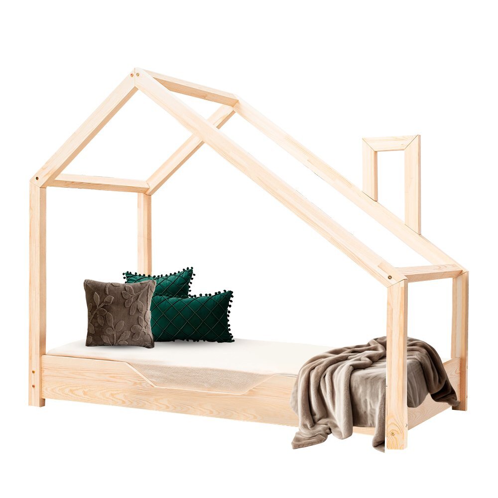 Little Amy Pat pentru copii Montessori tip casuta LittleAmy Dream Natur 90 x 200 cm