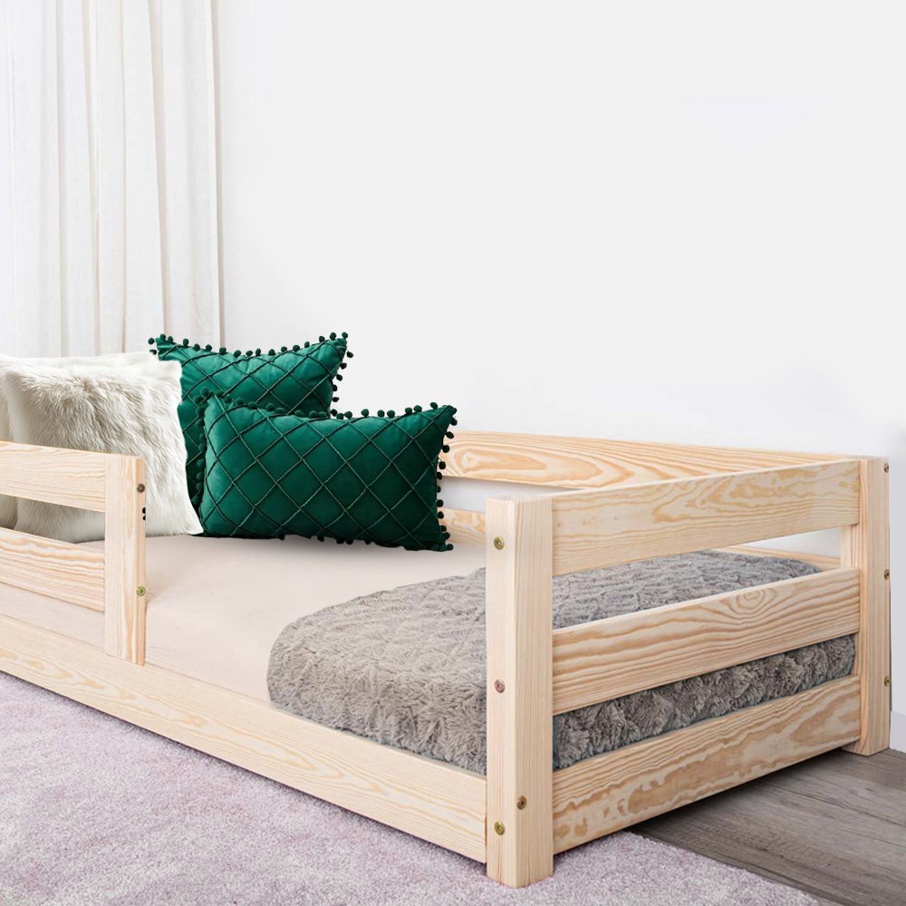 Little Amy Pat pentru copii SleepWell Natur cu balustrada 80 x 160 cm
