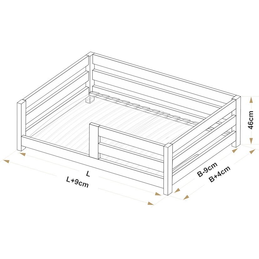 Little Amy Pat pentru copii SleepWell Natur cu balustrada 80 x 160 cm