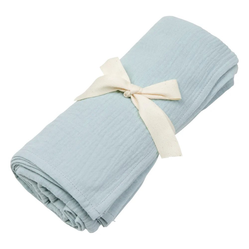 Little Amy Paturica din muselina bumbac organic MiniMini 130 x 130 cm Baby Blue