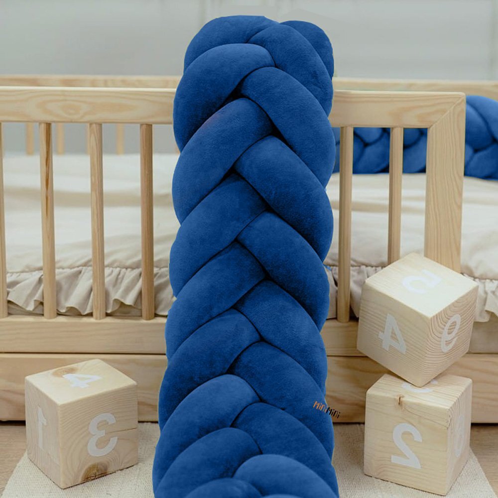 Little Amy Protectie de pat impletita MiniMini Velvet Magic Albastru Royal 400 cm