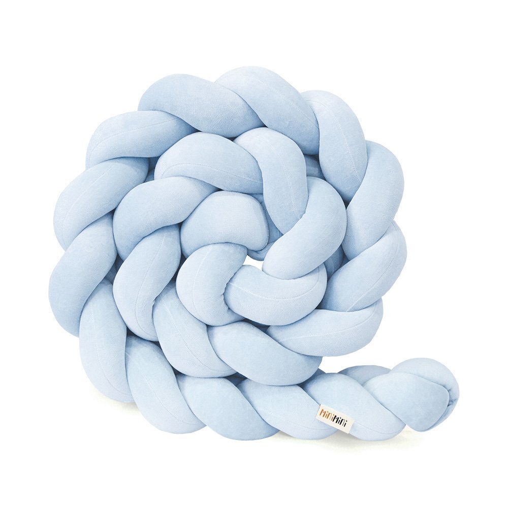 Little Amy Protectie de pat impletita MiniMini Velvet Magic Baby Blue 200 cm