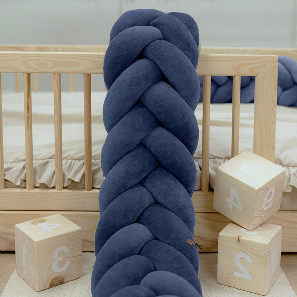 Little Amy Protectie de pat impletita MiniMini Velvet Magic Bleumarin 400 cm