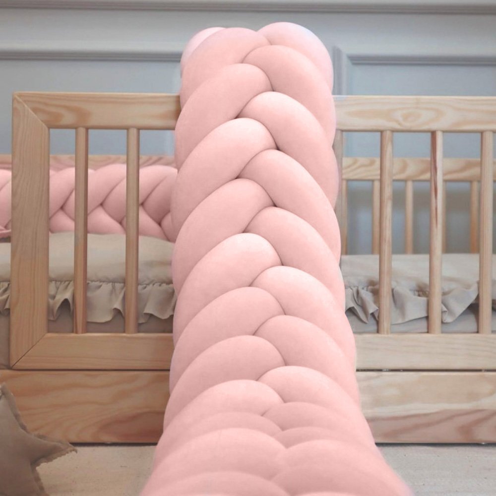 Little Amy Protectie de pat impletita MiniMini Velvet Magic Somon 200 cm