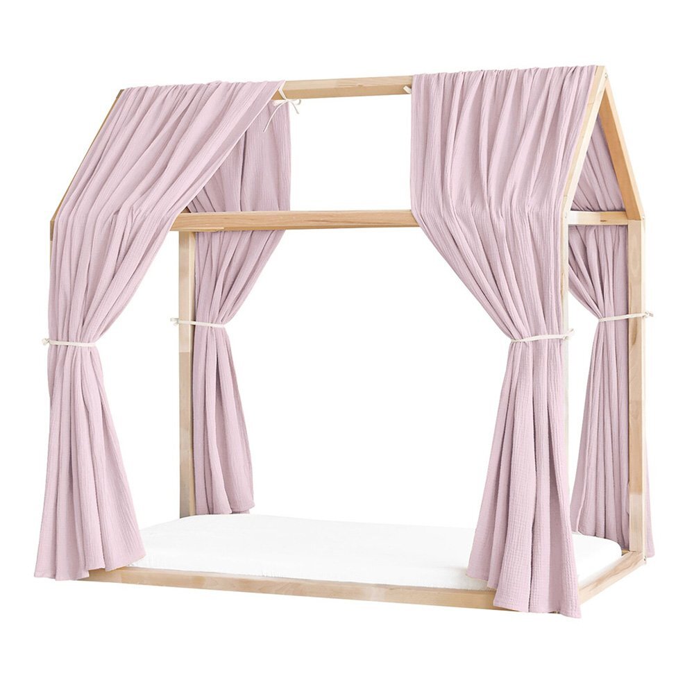 Little Amy Set 2 baldachine muselina pentru pat tip casuta Mov deschis 2x300 cm pentru pat 80x160 cm