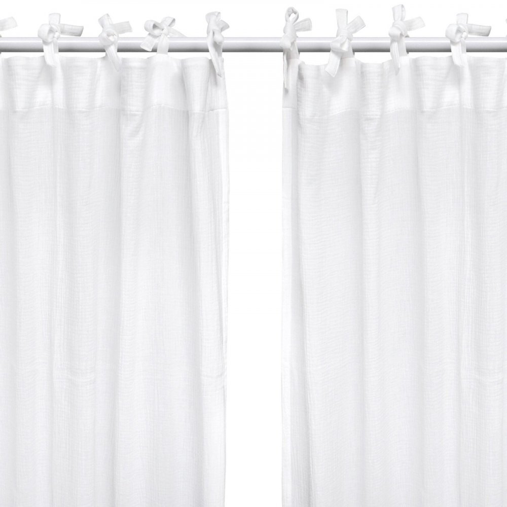 Little Amy Set Draperii din muselina organica Alb 125x240 cm 2 bucati