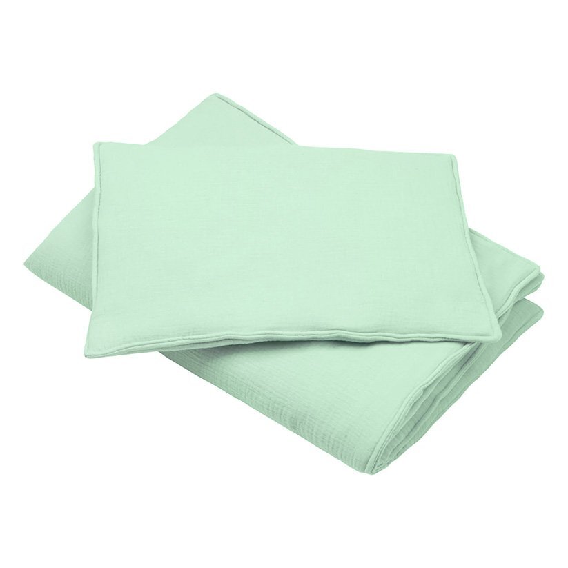 Little Amy Set paturica si perna din muselina 95 x 65 cm Menta