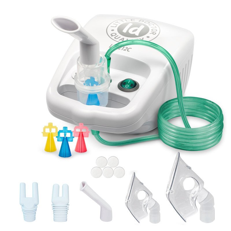 Little Doctor Aparat aerosoli cu compresor LD-212C 3 Dispensere pentru reglarea dimensiunilor particulelor 2 Masti