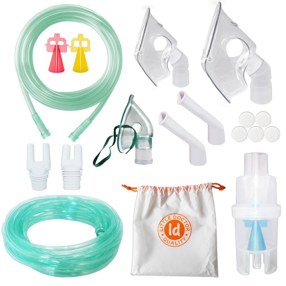 Little Doctor Aparat aerosoli cu compresor LD-212C Pro Alb cu 3 masti 3 dispensere furtun 6 metri