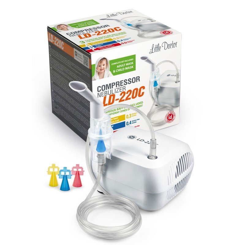 Little Doctor Aparat aerosoli cu compresor LD-220C 3 dispensere pentru reglarea dimensiunii