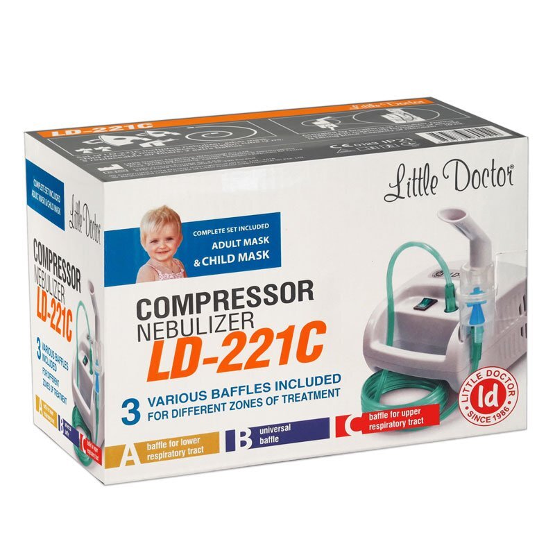 Little Doctor Aparat de aerosoli cu compresor LD-221C dispensere pentru reglarea dimensiunii particulelor