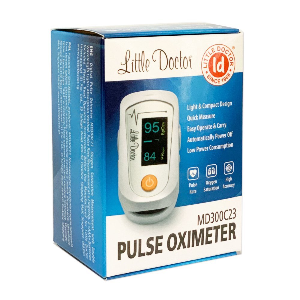 Little Doctor Pulsoximetru MD300C23 indica nivelul de saturatie a oxigenului din sange si masoara rata pulsului