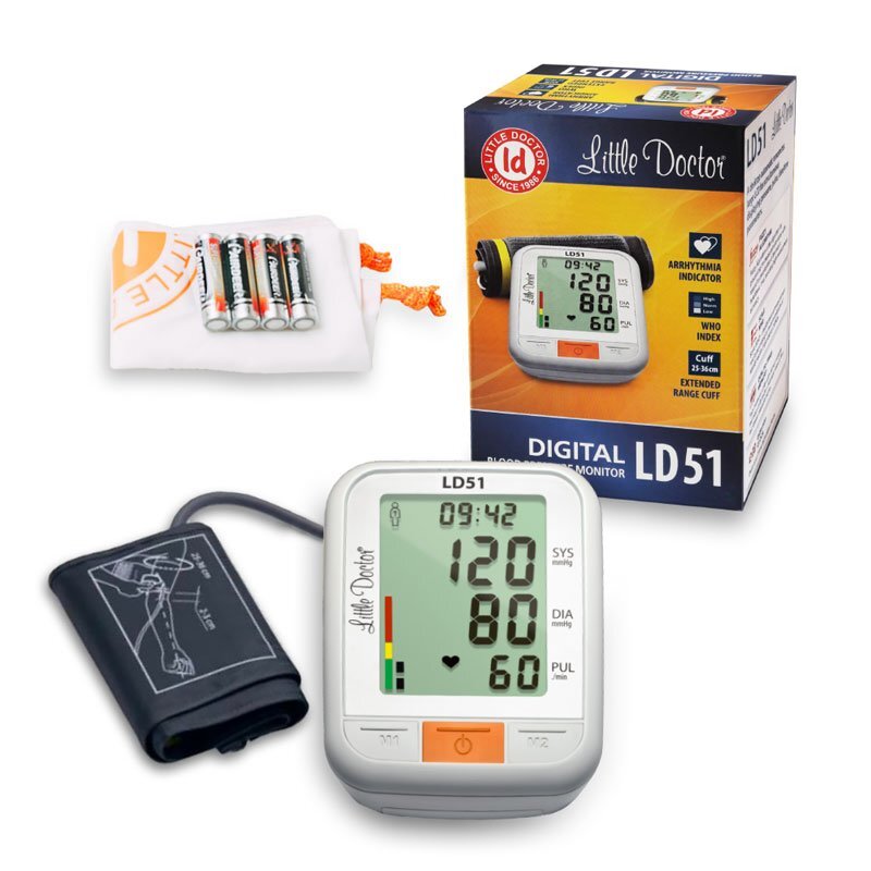 Little Doctor Tensiometru electronic de brat LD 5 afisaj XXL detector aritmie indicator WHO