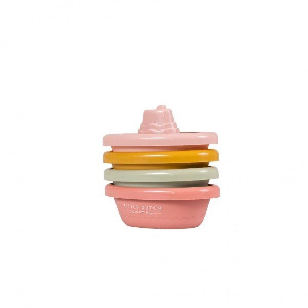 Little Dutch Set 4 barci de baie stivuibile roz