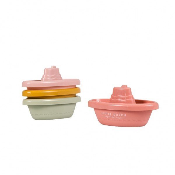 Little Dutch Set 4 barci de baie stivuibile roz