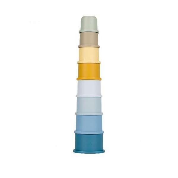 Little Dutch Set 8 cupe de baie stivuibile albastre