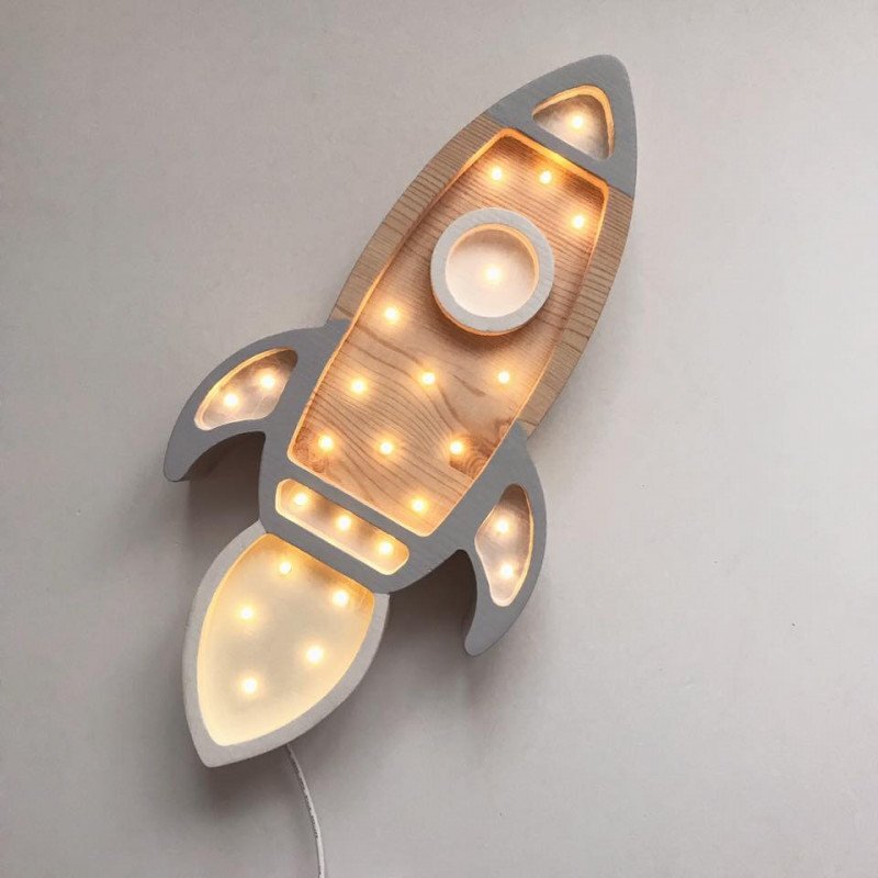 little lights Lampa Racheta Grey Wood