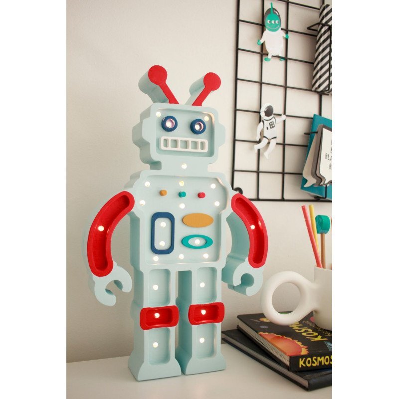 little lights Lampa Robot Metalic Blue