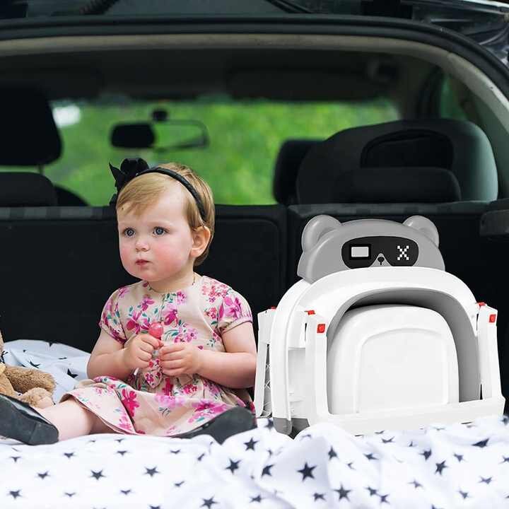 Little Mom Cadita bebelusi ultrapliabila grey cu termometru incorporat dop de scurgere termostatic picioare antiderapante Hamac cu design ergonomic inclus
