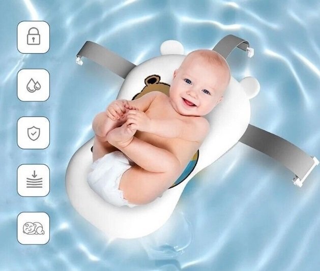 Little Mom Cadita bebelusi ultrapliabila grey cu termometru incorporat dop de scurgere termostatic picioare antiderapante Hamac cu design ergonomic inclus