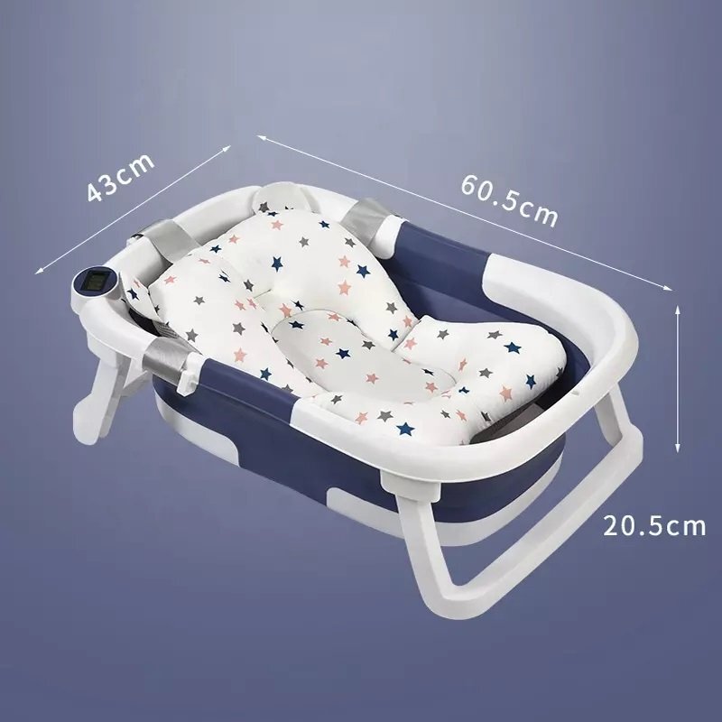 Little Mom Cadita bebelusi ultrapliabila Pink cu pernuta moale plutitoare termometru incorporat display digital cu dop pentru evacuarea apei suport cap de dus antiderapant material Non-Toxic