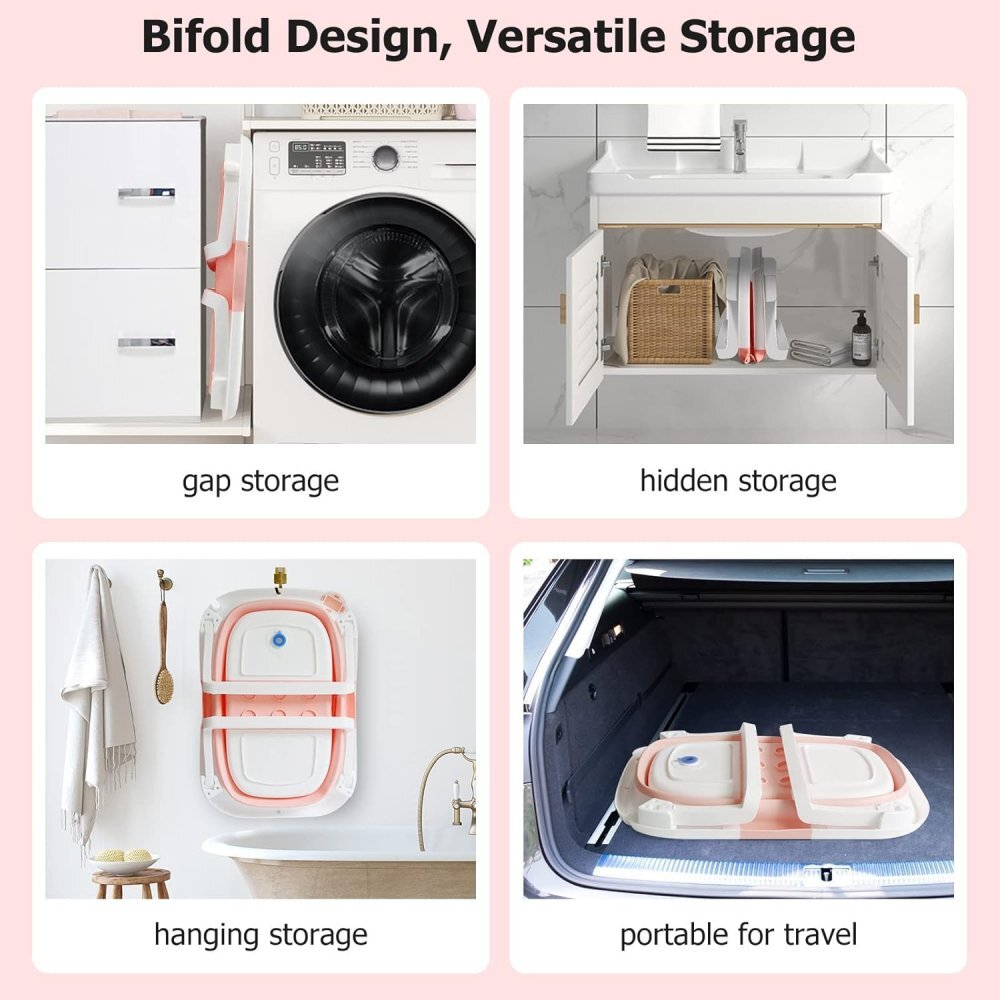Little Mom Cadita bebelusi ultrapliabila Pink cu pernuta moale plutitoare termometru incorporat display digital cu dop pentru evacuarea apei suport cap de dus antiderapant material Non-Toxic