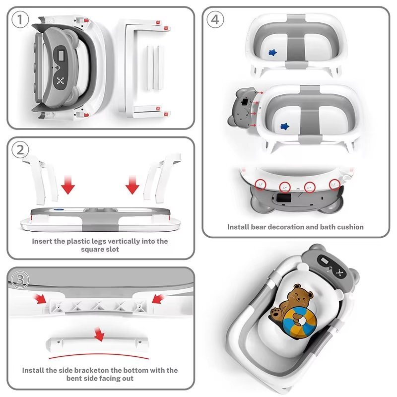 Little Mom Cadita bebelusi ultrapliabila Turtle Blue pernuta moale detasabilatermometru incorporat display digital suport dus sistem de agatare dop pentru evacuarea apei material non-toxic