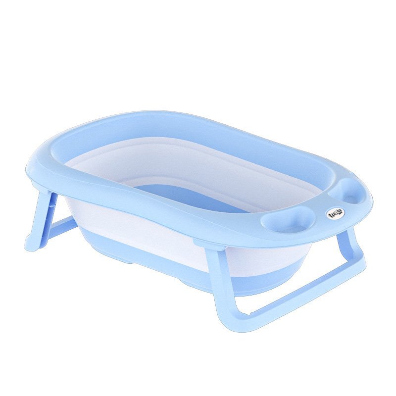 Little Mom Cadita Bellan Blue pliabila cu margini rotunjite dop evacuare suprafata anti-alunecare fara BPA dimensiuni 818 x 535 x 235 cm